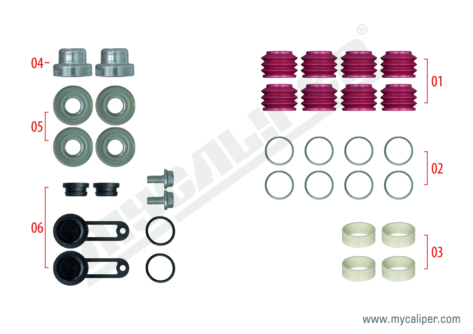 Caliper Boot & Plug Repair Kit 