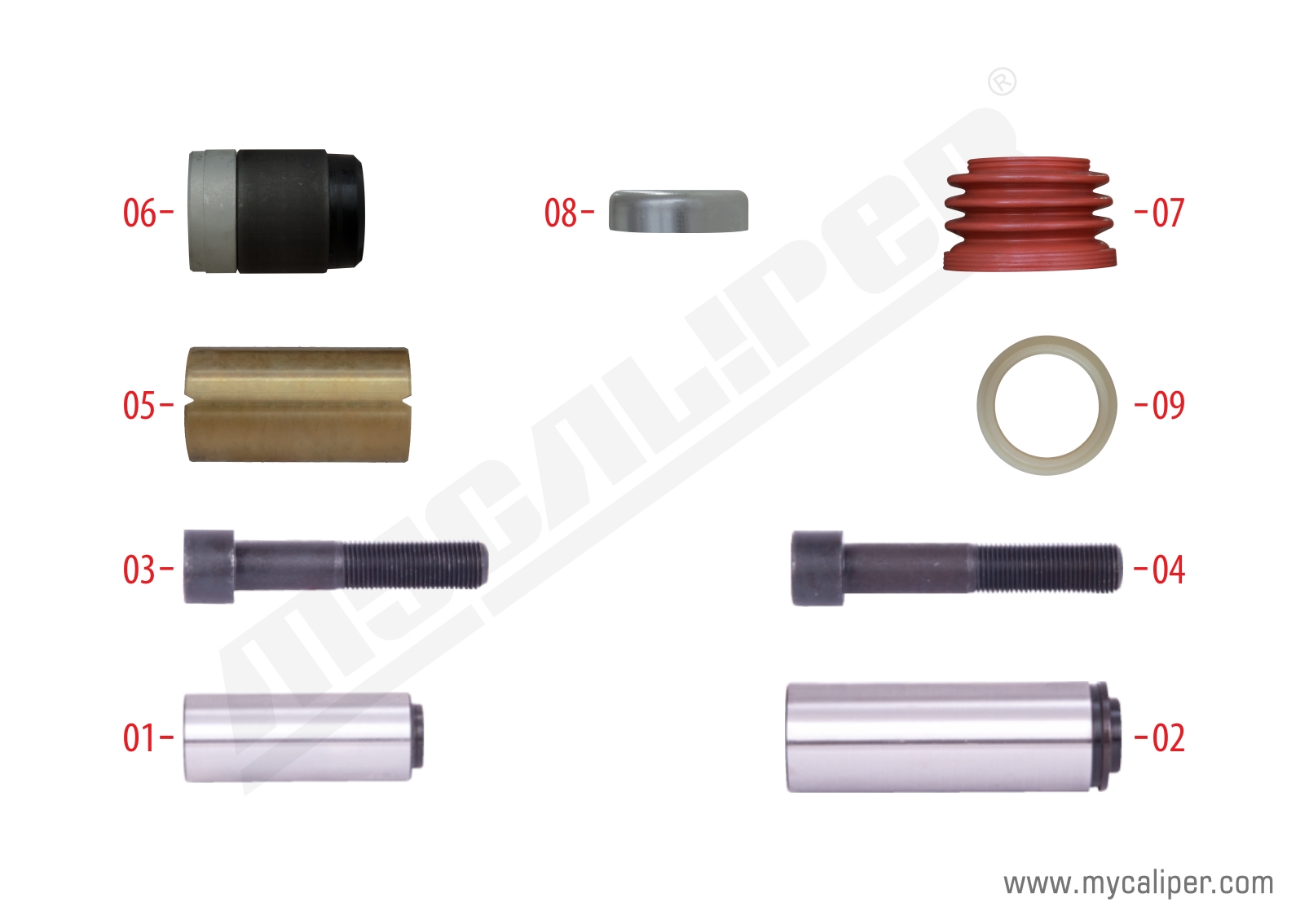 Caliper Guides & Seals Repair Kit