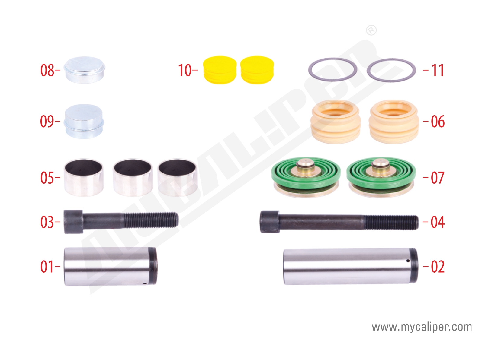 Caliper Guides , Seals & Tappet Repair Kit 