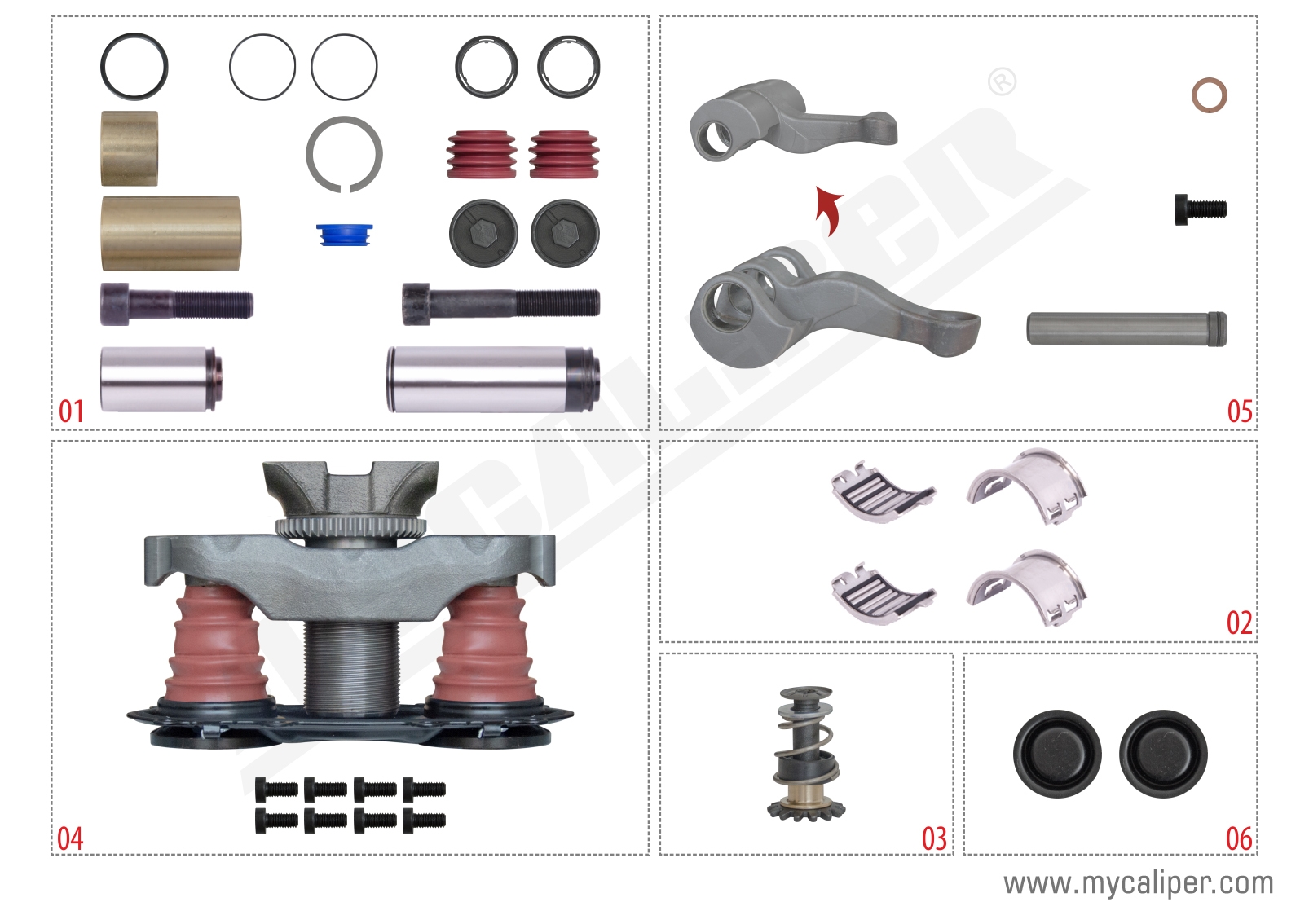 Caliper Repair Set New Type (Without Pin) 