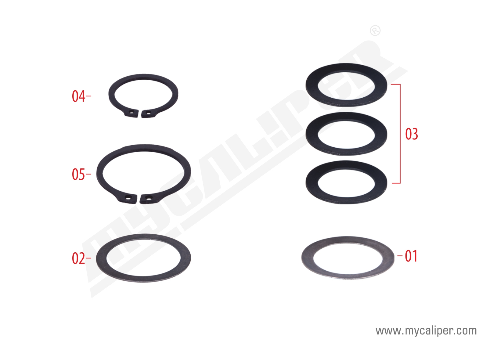 Caliper Washer & Circlip Repair Kit