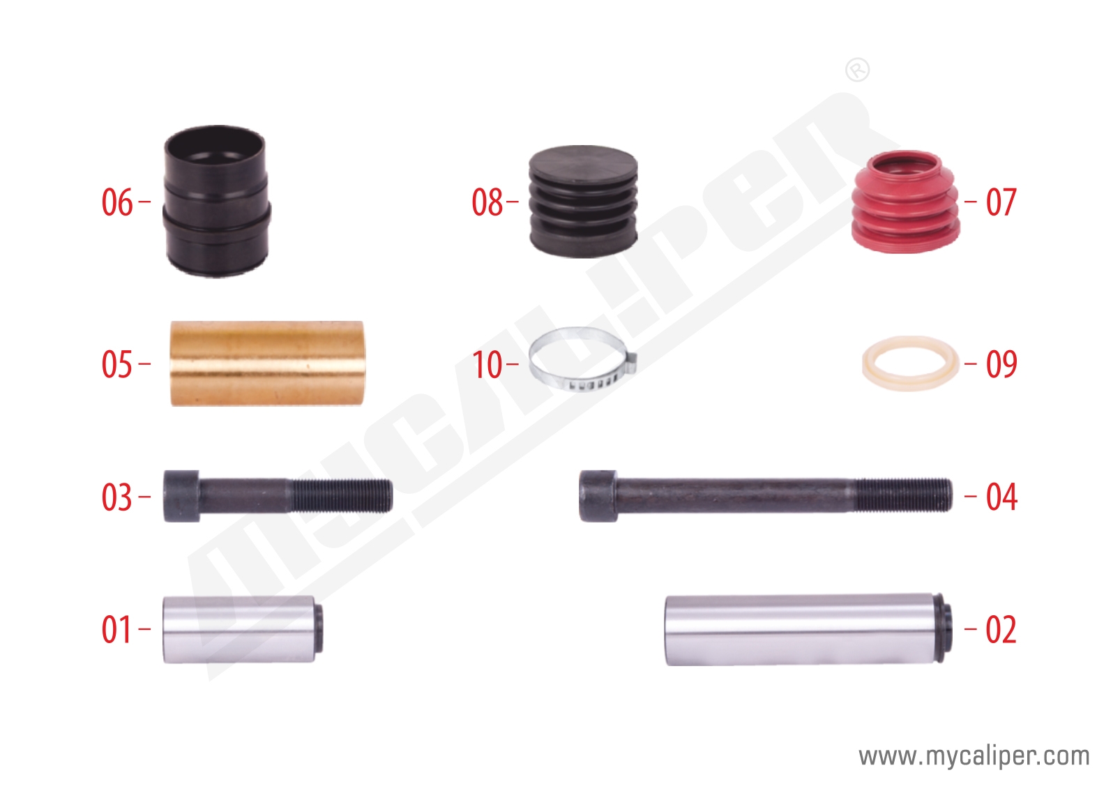 Caliper Guides & Seals Repair Kit