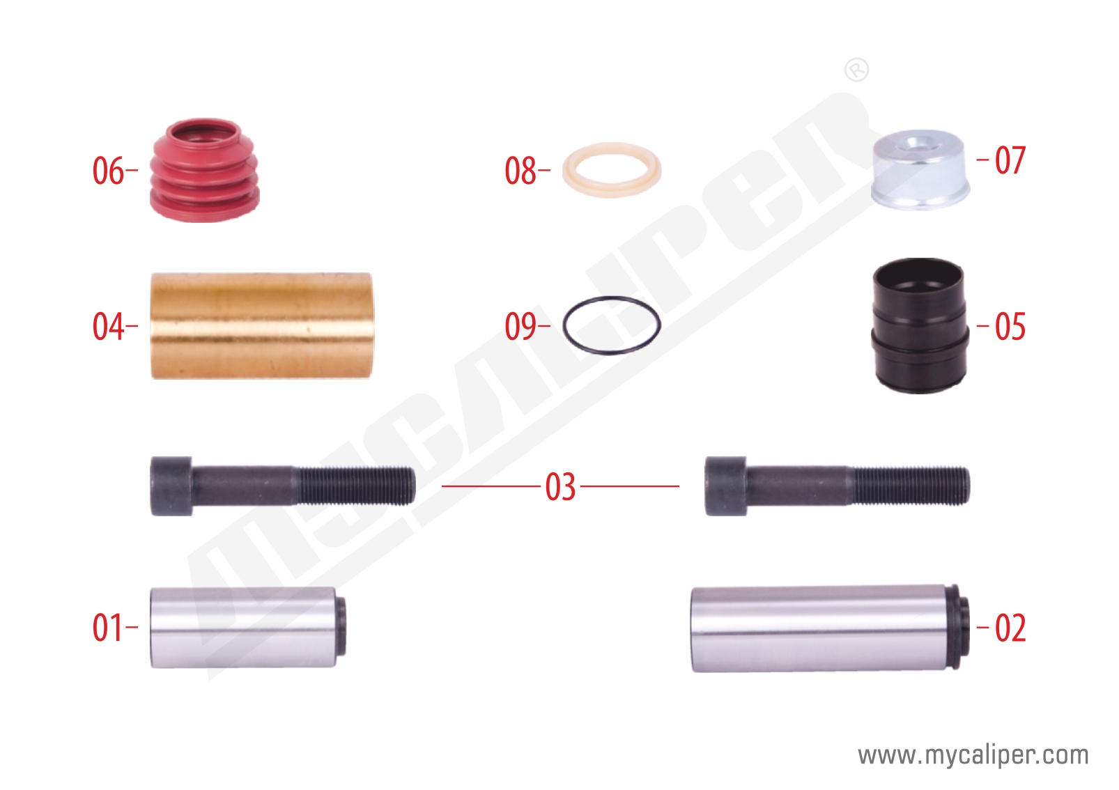 Caliper Guides & Seals Repair Kit