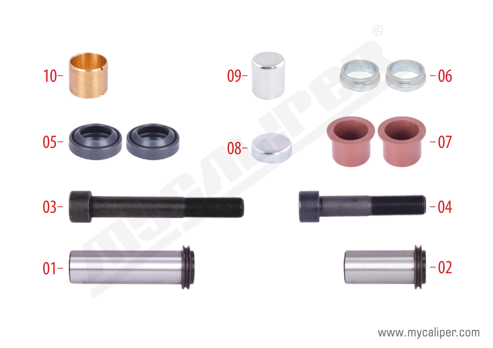 Caliper Guides & Seals Repair Kit 