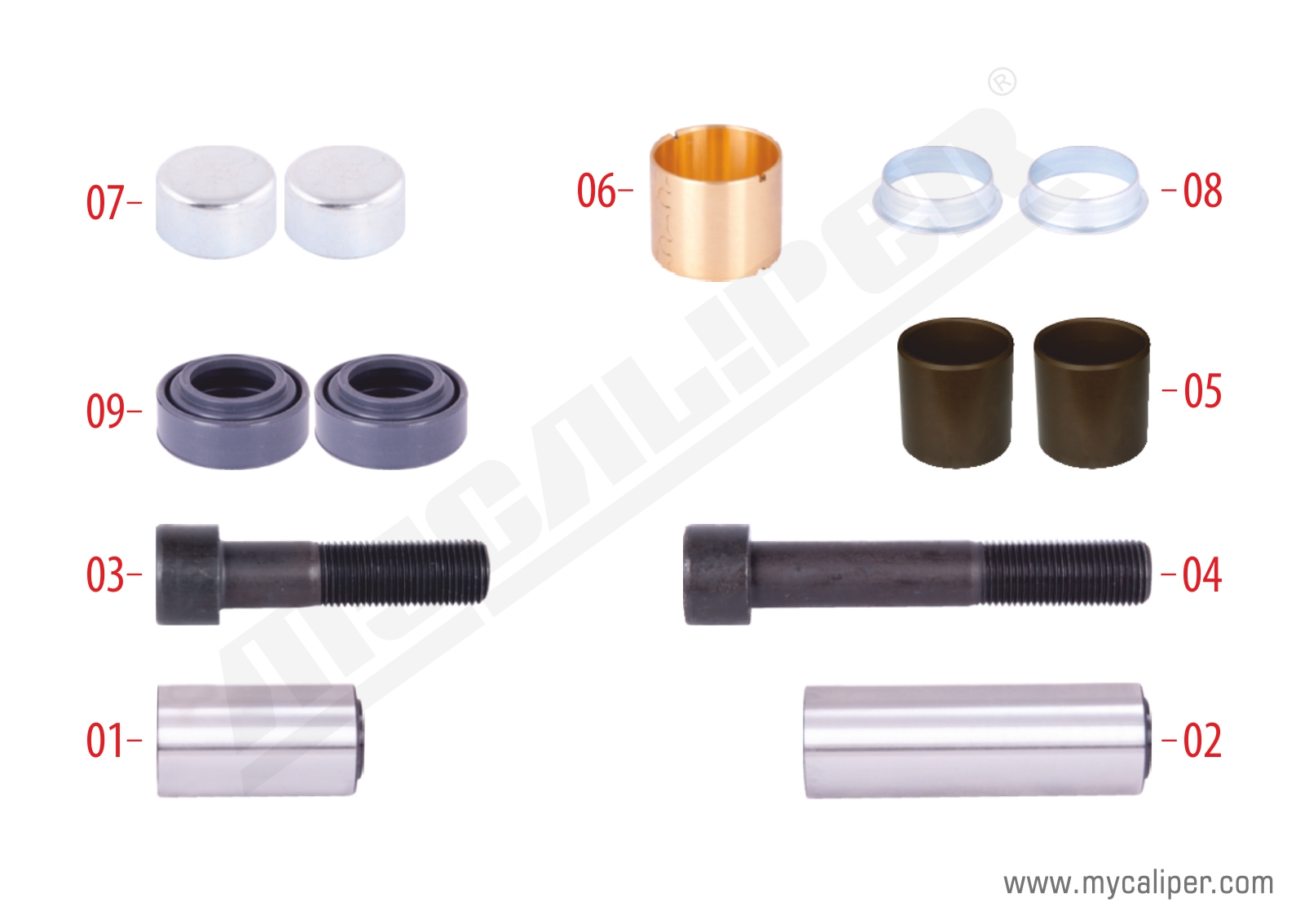 Caliper Guides & Seals Repair Kit 