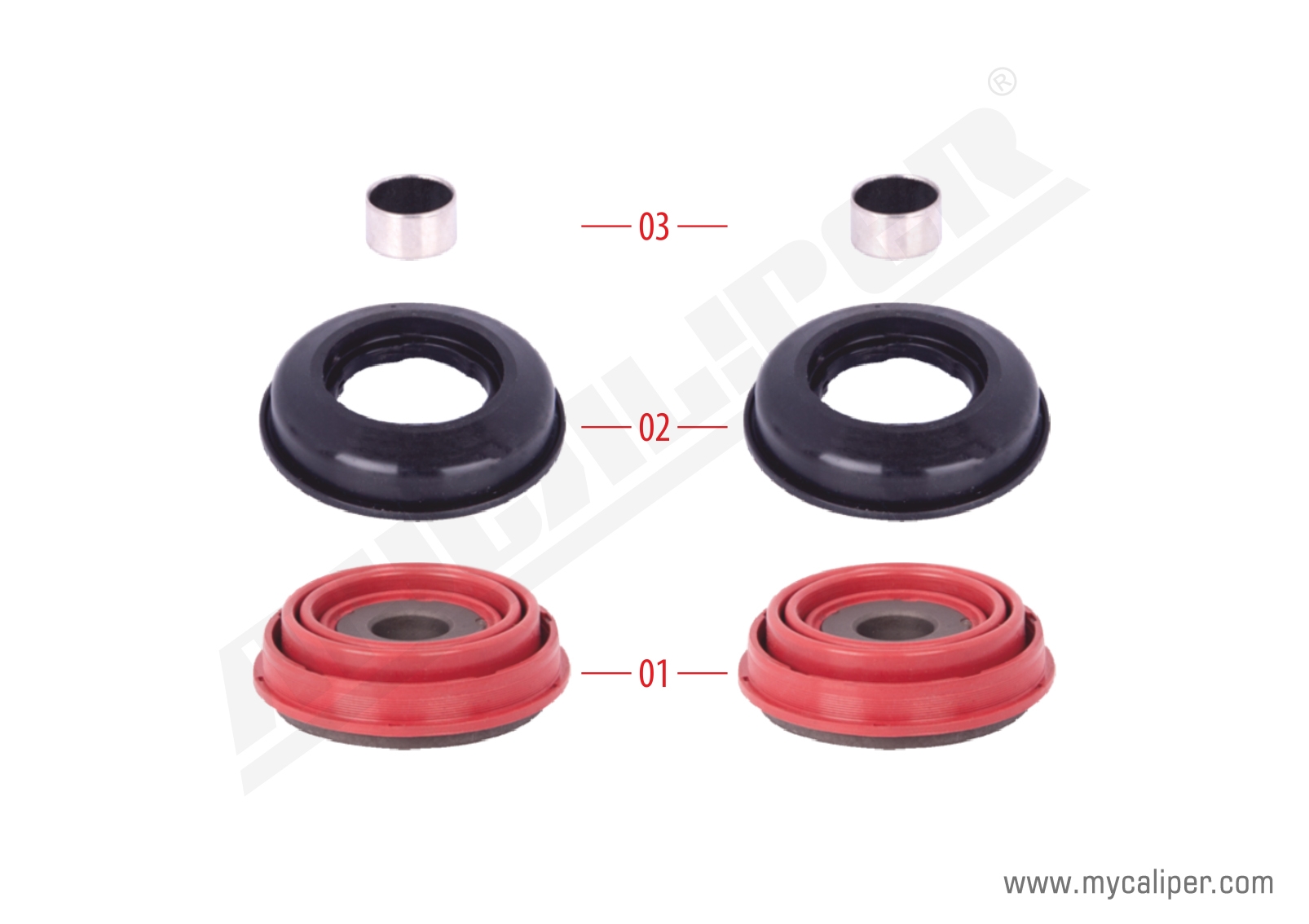 Caliper Piston Tappet & Seals Repair Kit (Plate Locking) 