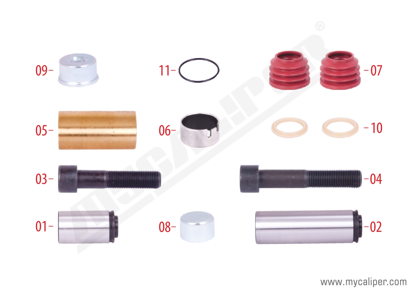 Caliper Guide & Seals Repair Kit