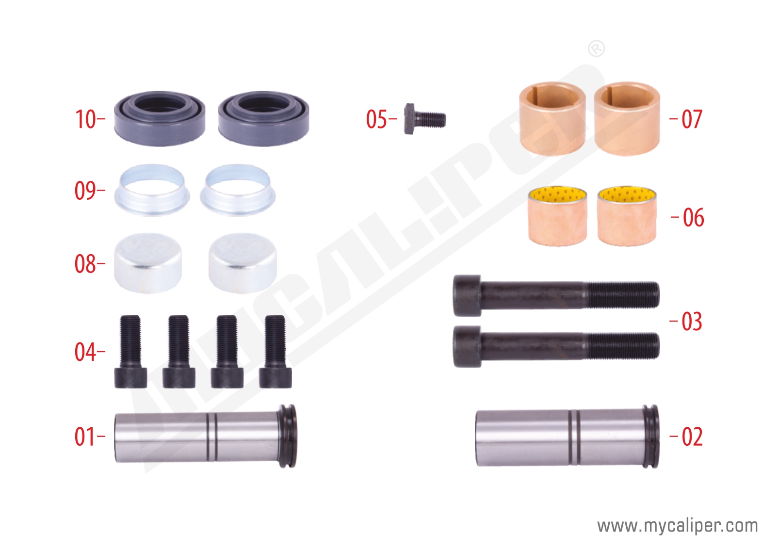 Caliper Guide & Seals Repair Kit