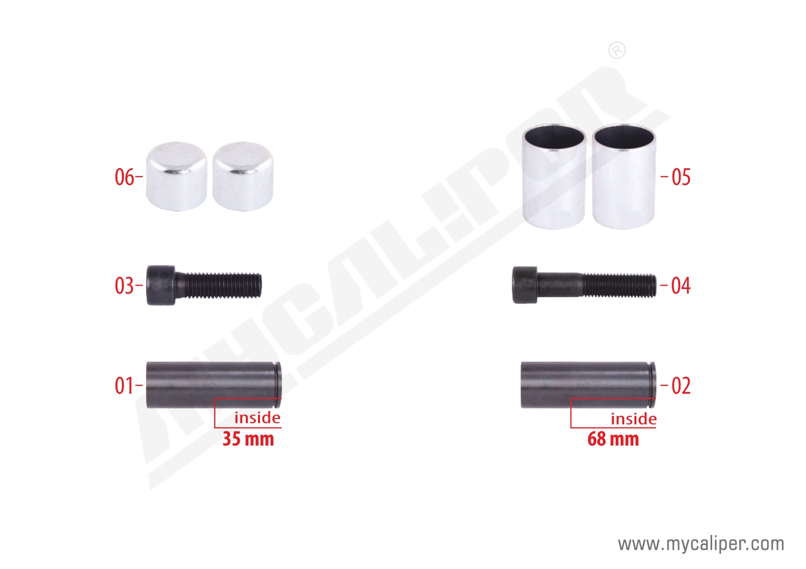 Caliper Guide & Caps Repair Kit 