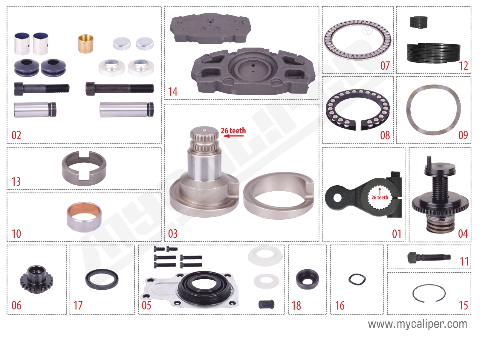 MERITOR D3 REPAIR SET (SHORT-RIGHT)