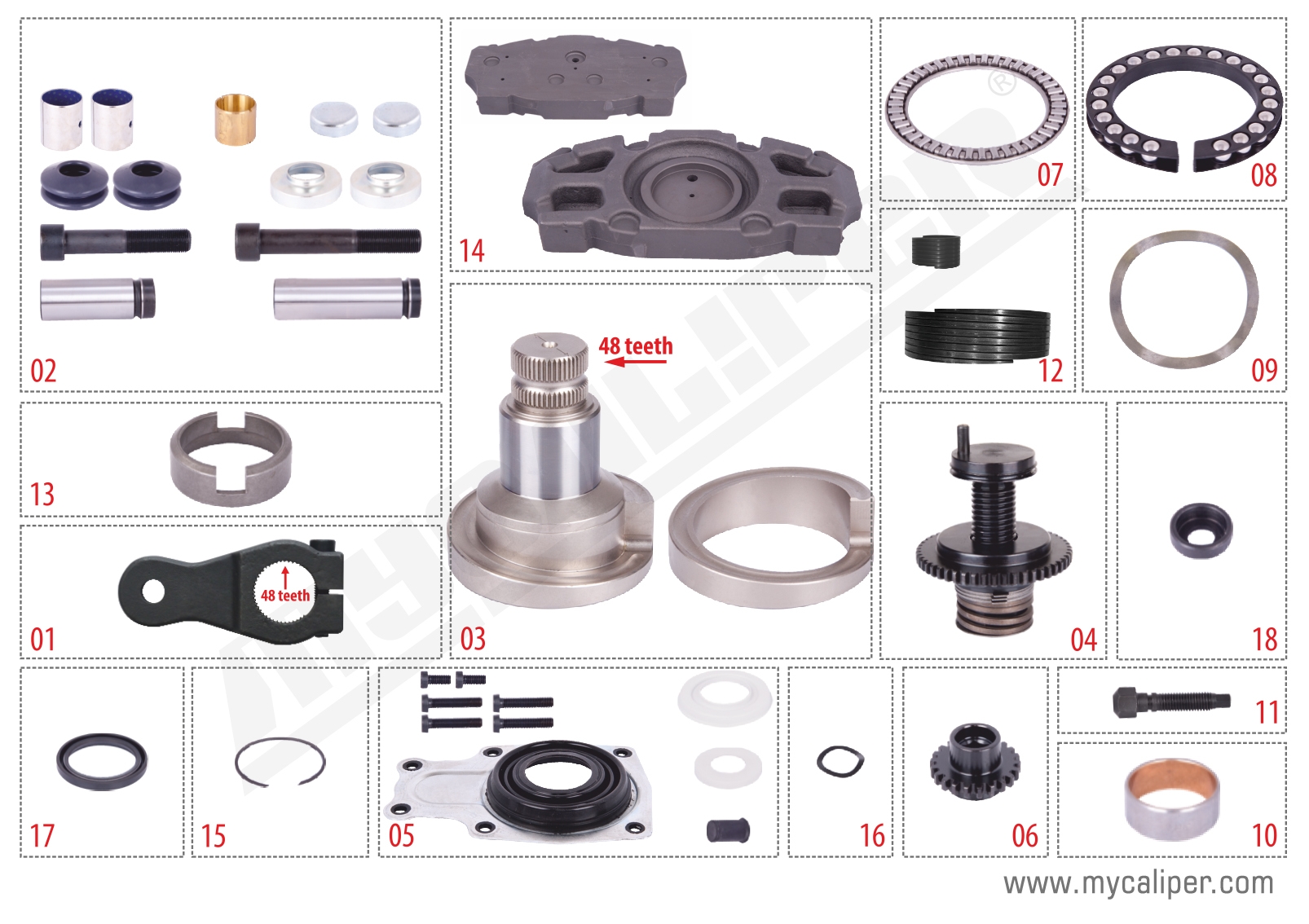 MERITOR D3 REPAIR SET (SHORT-RIGHT)