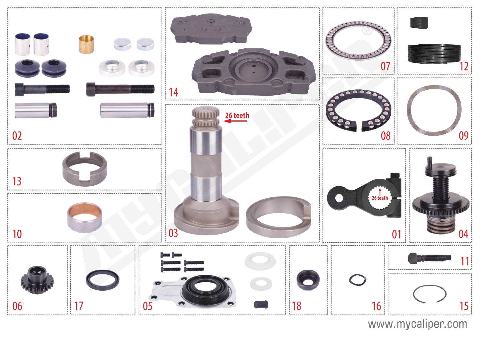 MERITOR D3 REPAIR SET (LONG-RIGHT)