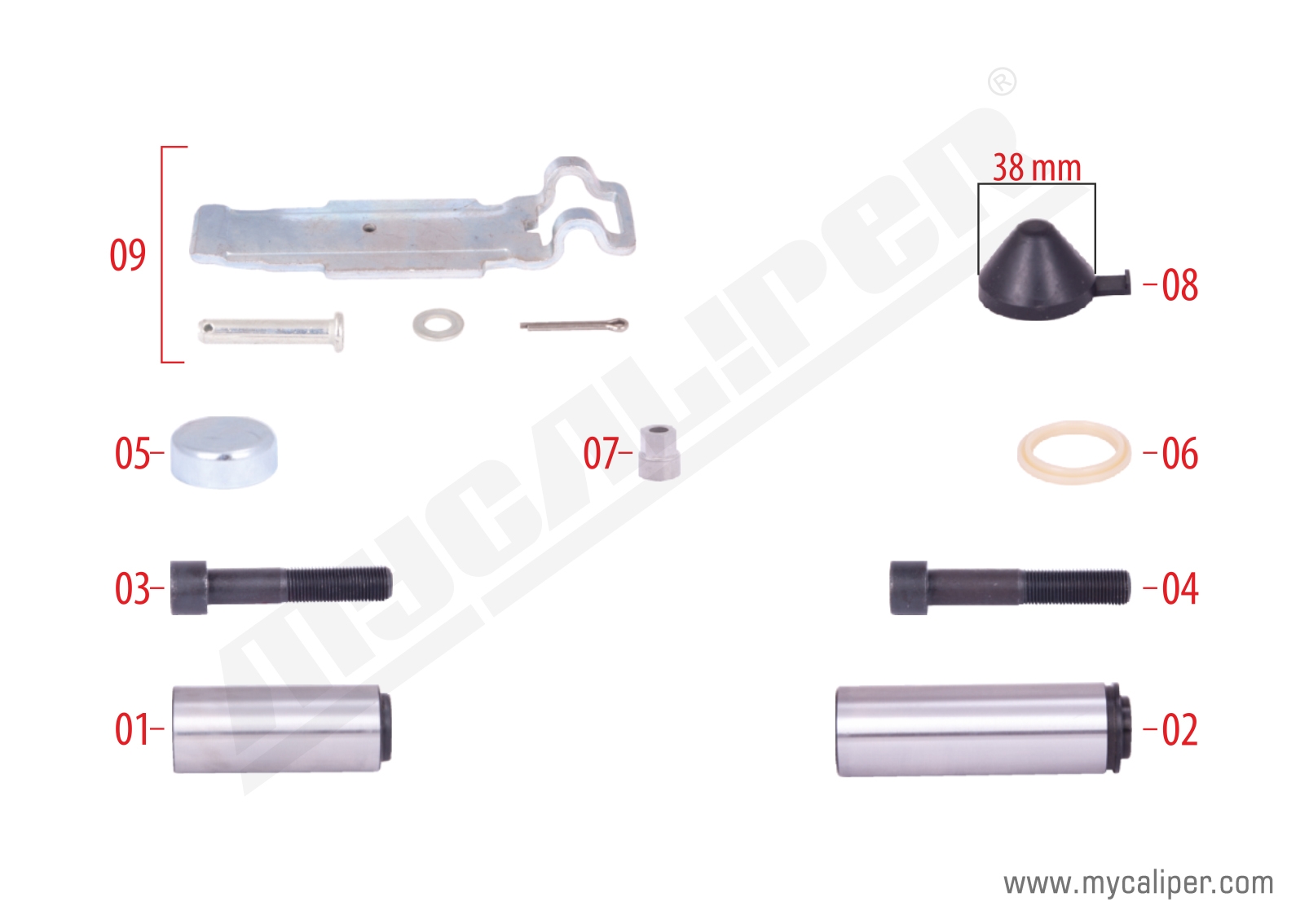 Caliper Guides & Caps Repair Kit 