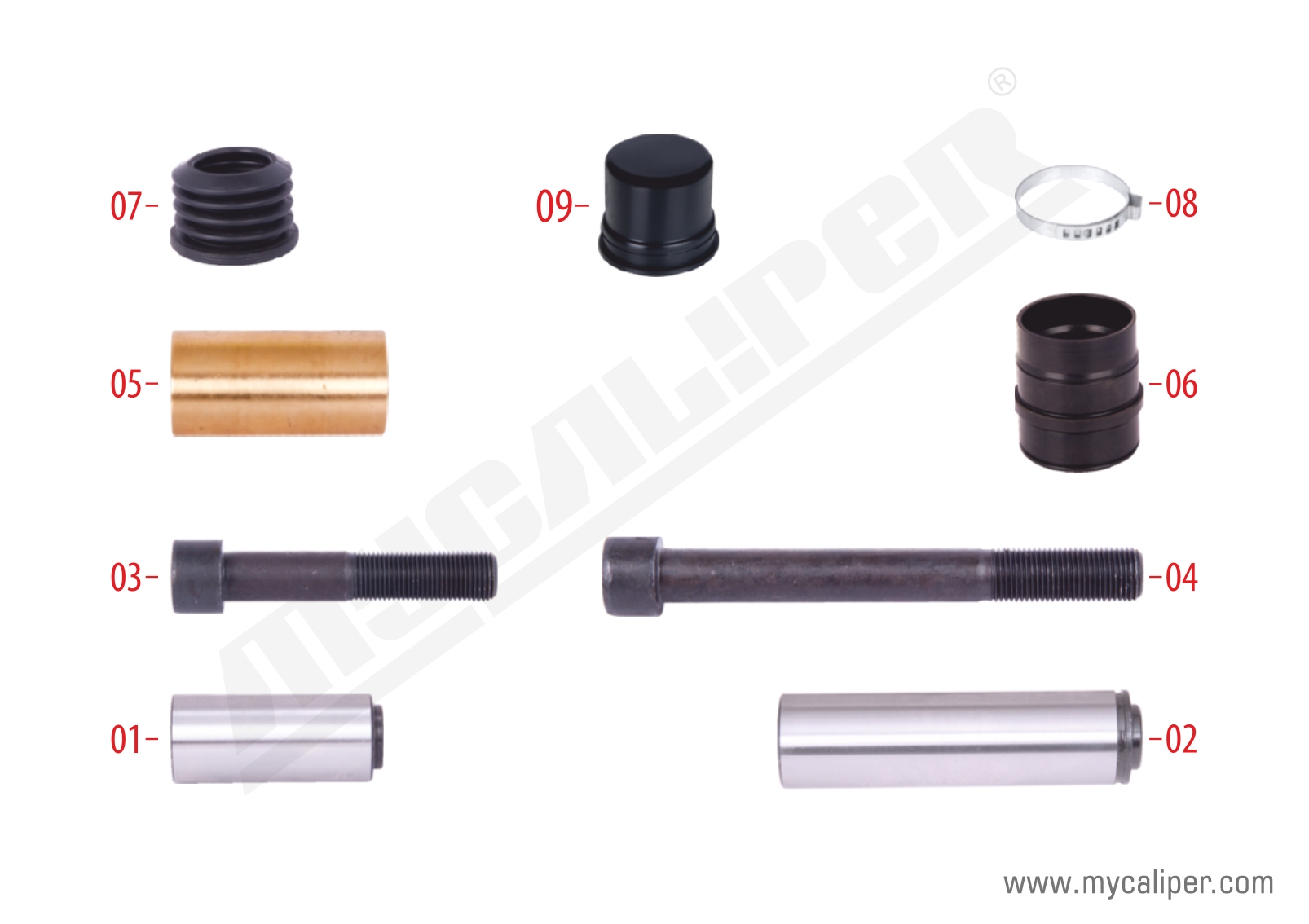 Caliper Guides & Seals Repair Kit 